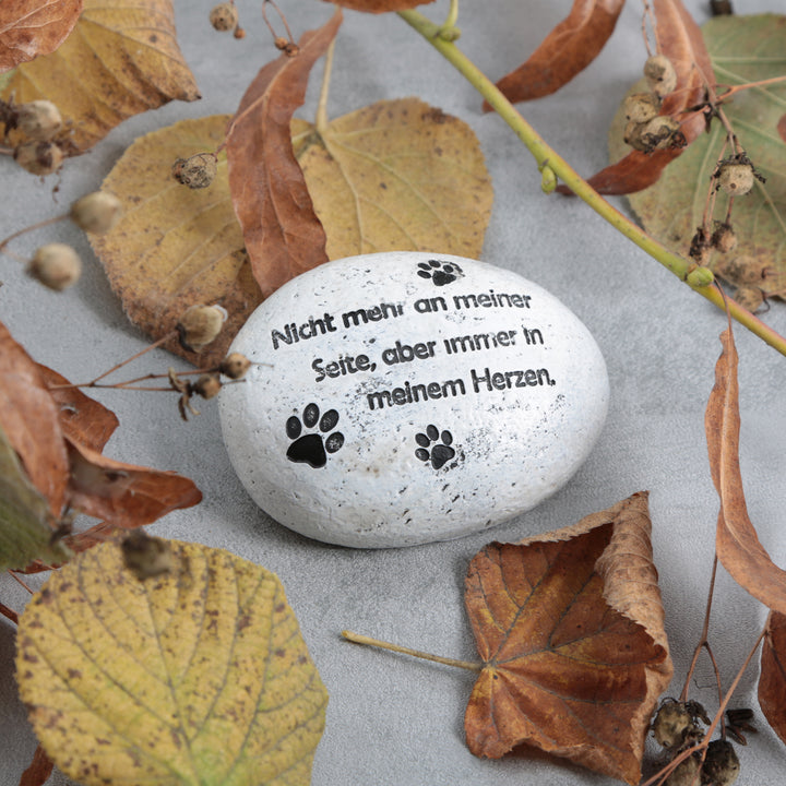 Gedenkstein mit Pfoten und Spruch Erinnerung an Hund oder Katze 9,5 x 7,5 cm - Foto 2