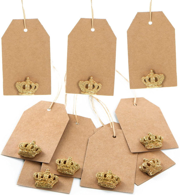 10 Kraftpapieranhänger 9 x 5,5 cm braun + Herzen