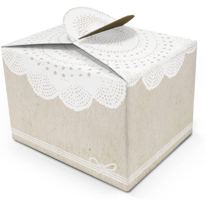 10 kleine WEISS BEIGE SPITZE Geschenkschachtel Geschenkkarton Geschenk-box mini-Kartons Faltschachtel Größe 8 x 6,5 x 5,5 cm Verpackung Tischdeko Gastgeschenk Mitgebsel give-away kleine Sachen + Dinge - Foto 1