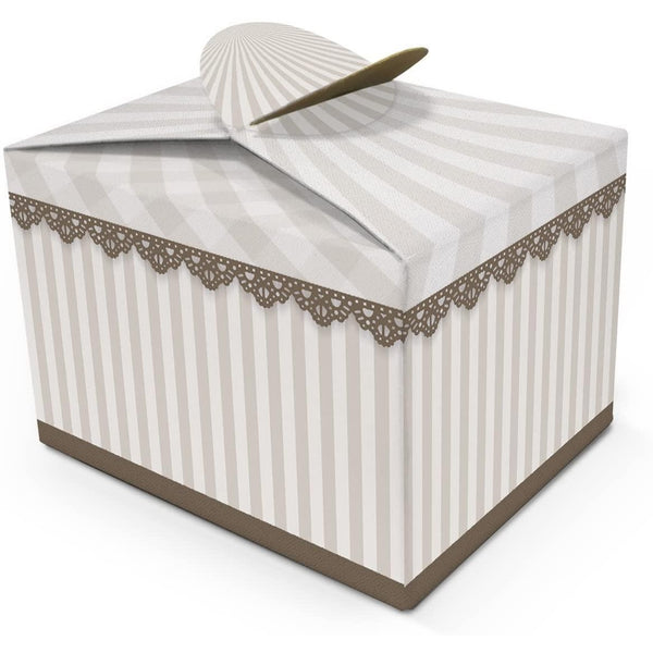 10 kleine BEIGE BRAUN SPITZE GESTREIFT Geschenkschachtel Geschenkkarton Geschenk-box mini-Kartons Faltschachtel Größe 8 x 6,5 x 5,5 cm Verpackung Tischdeko Gastgeschenk Mitgebsel give-away - Foto 1