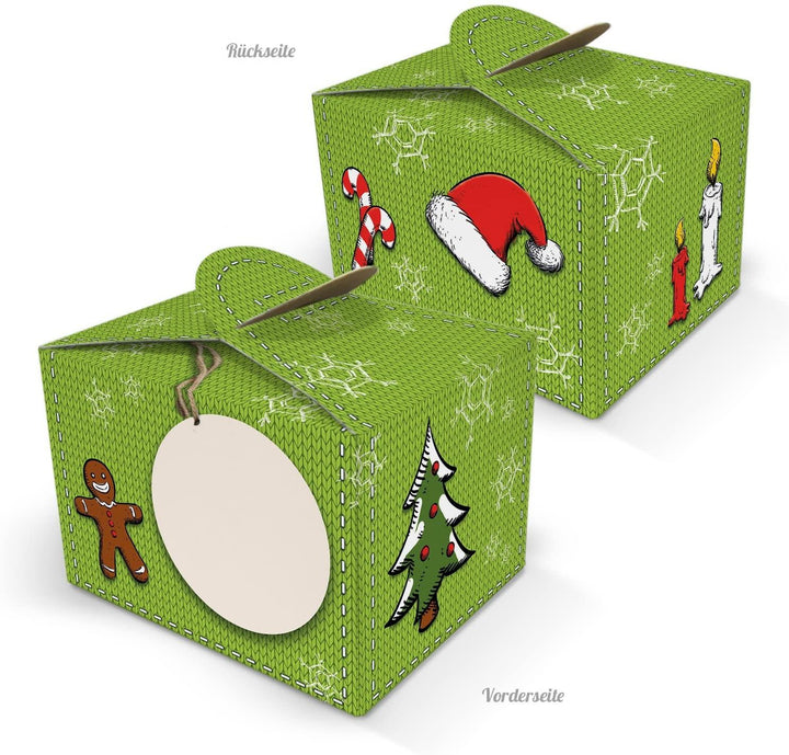 25 kleine Mini-Schachtel Geschenkschachtel Weihnachten rot natur beige 8 x 6,5 x 5,5 Geschenkkarton Verpackung Mitgebsel Werbegeschenk Tisch-Deko weihnachtlich Geschenke verpacken Adventskalender