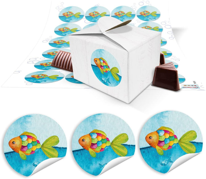 48 kleine weiße Geschenk-Schachtel mini Weihnachten Geschenkboxen 8 x 6,5 x 5,5 + 48 rot graue Weihnachts-Aufkleber Verpackung Kundengeschenk give-away weihnachtliche Geschenk-Box