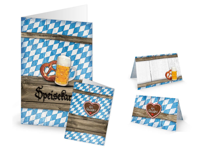 10 Stück Menükarten nostalgisch Kraftpapier-Optik hell-braun weiß beige creme-farbene beschreibbar bedruckbar alt vintage marmoriert Speisekarten DIN A4 geklappt A5 Tischdeko Hochzeit Geburtstag