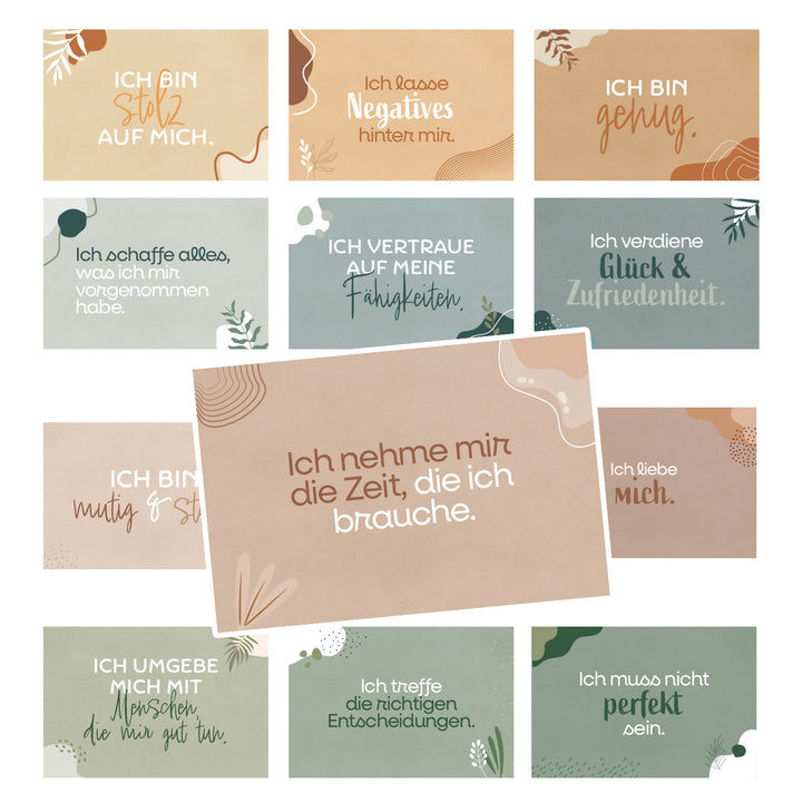 10 Eukalyptus Geschenkboxen Schön, dass du da bist grün gold