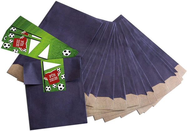 25 kleine blaue Papiertüten Geschenk-Tüten Geschenk-Verpackung (9,5 x 14 cm) mit Sticker Banderole-Aufkleber Anker vintage!