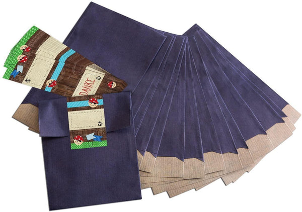 25 kleine blaue Papiertüten Geschenk-Tüten Geschenk-Verpackung (13 x 18 cm) mit beschreibbarem Aufkleber Fußball"Für Dich"; perfekt für die Fußball-Party und jeden Fußball-Fan