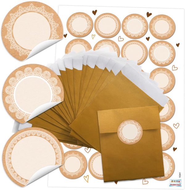 50 braune kleine Kraftpapier-Tüte Mini-Tüte Papiertüte 5,3 x 7,8 cm Verpackung Kleinteile Globuli Tabletten Blumensamen Pillen Sterne basteln Weihnachten give-away Mitgebsel