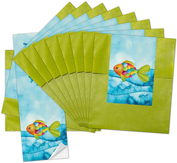 25 kleine grüne Papier-Tüten Mini-Tütchen (9,5 x 14 cm) + 25 Banderolen (5 x 15 cm) DANKE rot graue HERZEN - Geschenktüten give-aways Mitgebsel Verpackung als Dankeschön für Gäste Kunden Freunde
