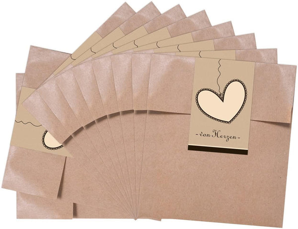 10 kleine grüne Papiertüten Geschenktüten Geschenk-Verpackung (13 x 18 cm) und 10 lange OSTER-Aufkleber 7,2 x 21 cm in grün braun"Kleiner Hasengruß"