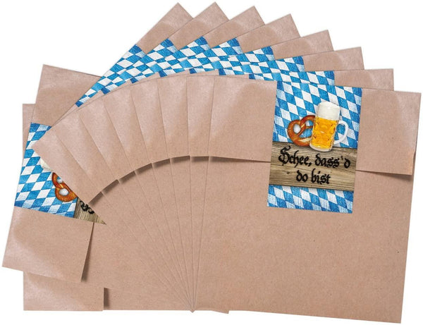 10 rote kleine karierte Papiertüten Ostertüten 13 x 18 cm + 10 lange Osteraufkleber 7,2 x 21 cm BUNTE OSTEREIER gelb grün rot blau Frohe Ostern Geschenk Verpackung Mitgebsel give-aways Kinder