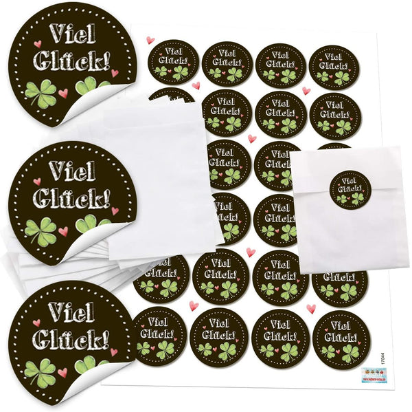 24 weiße Papiertüten 10,5 x 15 cm + neutrale Aufkleber – Für Geschenke, Silvester & Give-Aways