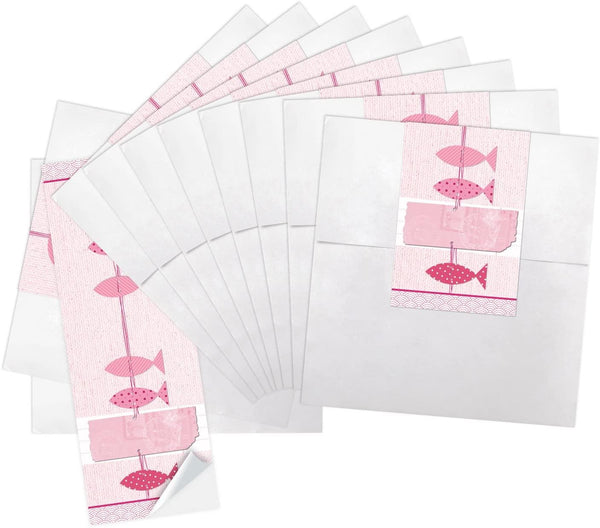 Logbuch-Verlag 10 weiße Mini-Papiertüten 10,5 x 15 cm + Banderolen zum Zukleben SCHÖN DASS DU DA BIST braun schwarz weiß Geschenkverpackung Hochzeit DIY Gastgeschenk Give-Away