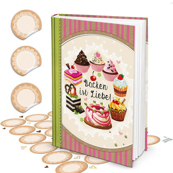 Leeres A5 Weihnachtsplätzchen Backbuch MEINE PLÄTZCHEN braun rot grün - Rezeptbuch weihnachtlich