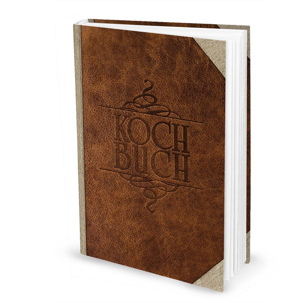 Geschenk-Set XXL Rezeptbuch zum Selberschreiben TAFEL-KREIDE-LOOK + 35 vintage Küchen-Sticker DIN A4 - Notizbuch zum Rezepte aufschreiben Kochbuch Geschenk-BUCH Weihnachten Geburtstag
