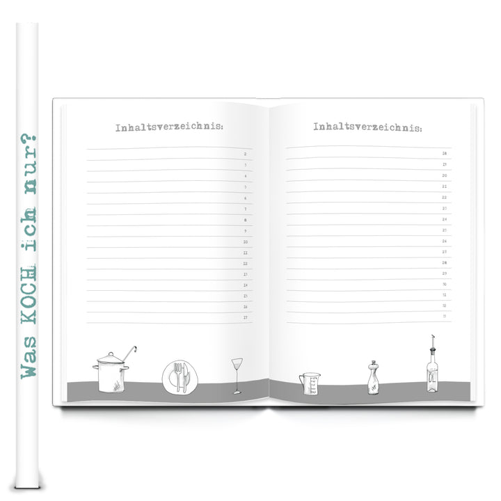 Kochbuch zum Selberschreiben DIN A4 WAS KOCH ICH NUR? - Buch für eigene Rezepte - Foto 3