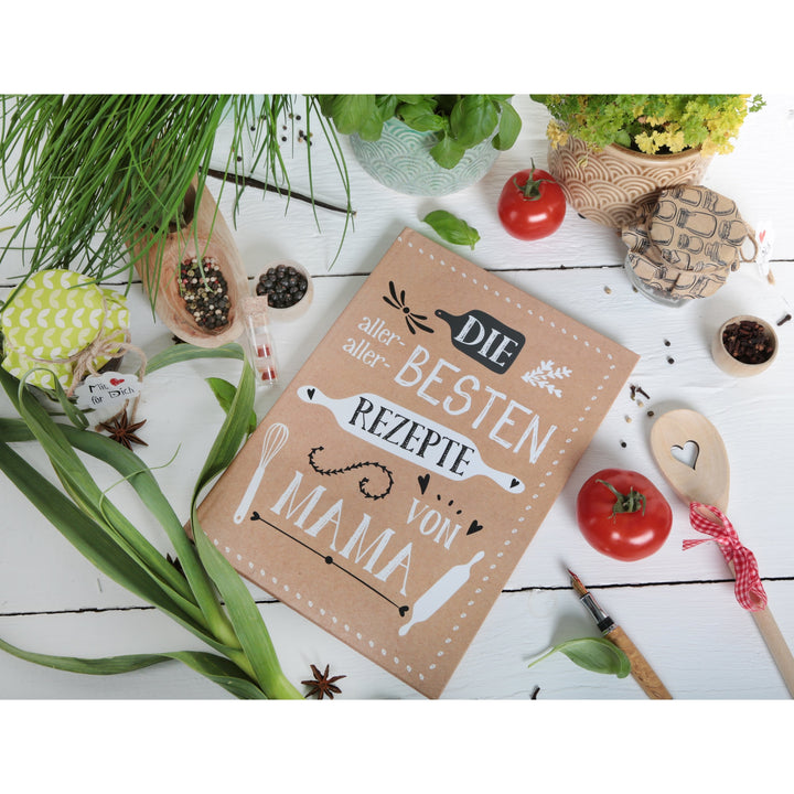 Rezeptbuch REZEPTE VON MAMA - DIN A4 leeres Buch zum Selberschreiben als Geschenk für Kinder - Familienrezepte - Foto 2