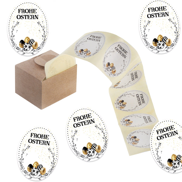 5 Osterhasen mit Karte Geschenk schwarz weiß klein