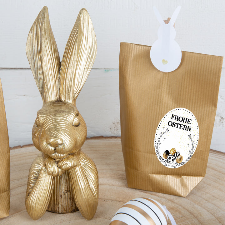 5 Osterhasen mit Karte Geschenk schwarz weiß klein