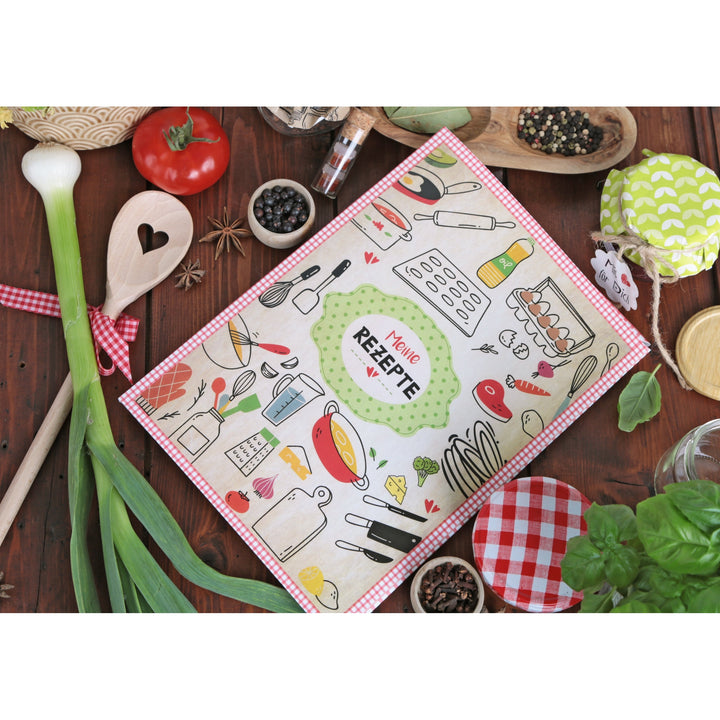 Rezeptmappe MEINE REZEPTE DIN A4 bunt zum Selberschreiben Kochrezepte sammeln - Foto 4