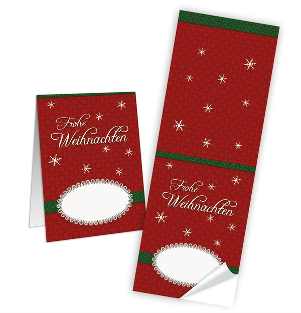 Weihnachtsetiketten zum Beschriften dunkelrot 5 x 14,8 cm 50 Stück