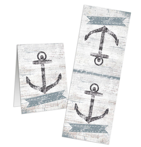Anker Aufkleber blau grau maritim 5 x 14,8 cm 10 Stück