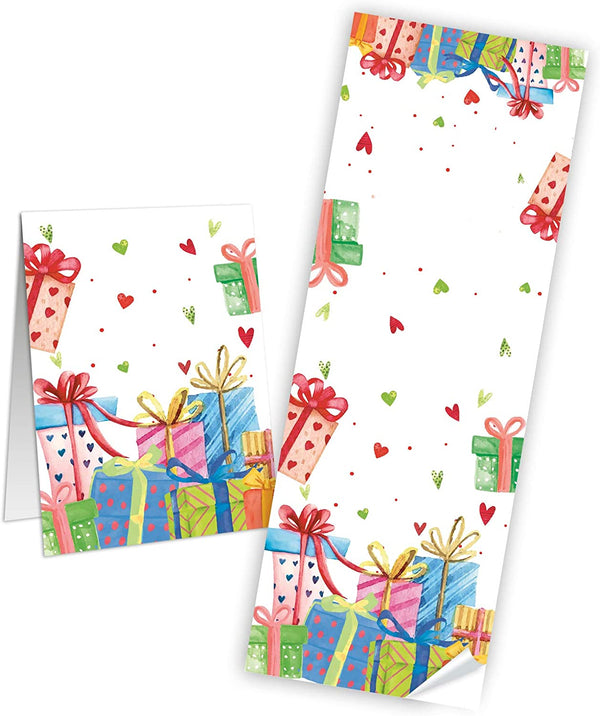 Geschenkaufkleber Geburtstag 7 x 21 cm bunt 25 Stück