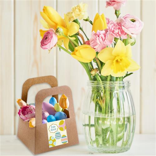 Aufkleber Frohe Ostern -  5 x 14,8 cm - gelb grün - zum Verschönern und Verzieren 50 Stück