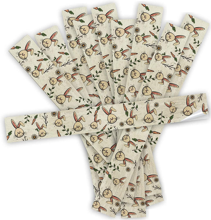 Logbuch-Verlag 10 große Osteraufkleber mit Osterhase beige Vintage 5 x 42 cm - Osternest Verzierung Osterpost international