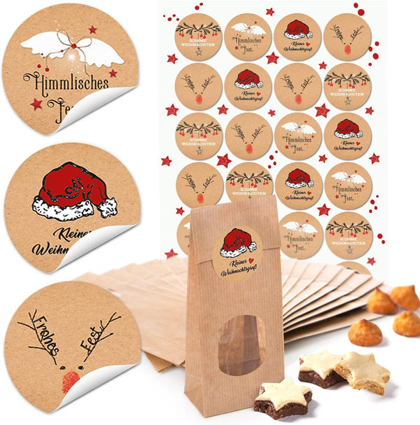 3 weihnachtliche Grußkarten mit Kuvert + Geschenk Baum aus Holz