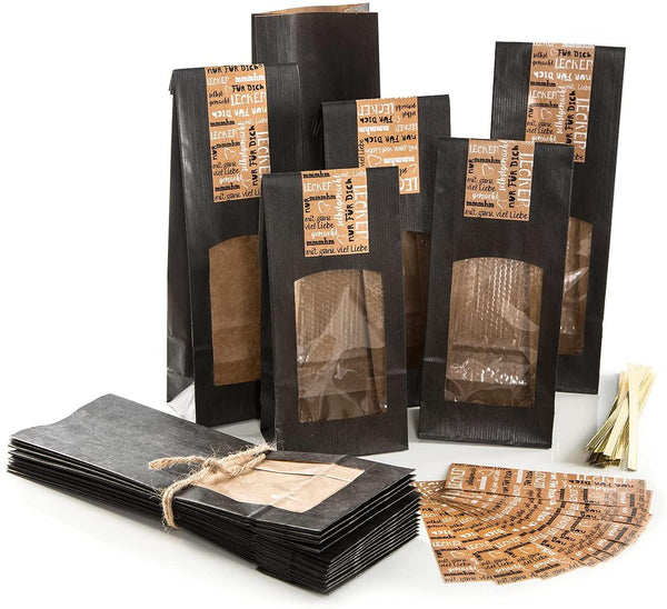 10 Geschenktüten mit Aufkleber MIT LIEBE SELBSTGEMACHT