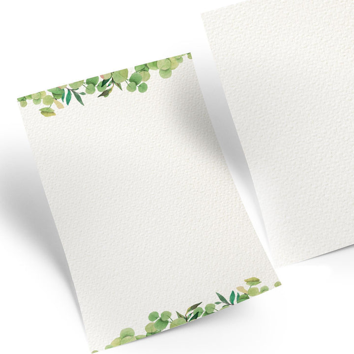 Schreibpapier DIN A4 grün weiß aquarell Blätter - Briefpapier Designpapier für Menükarten Einladungen Briefe 25 Blatt