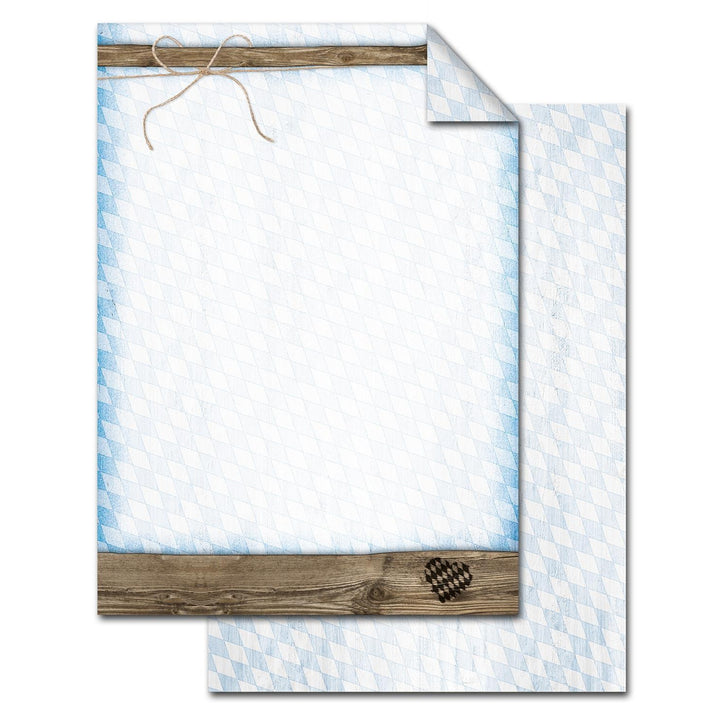 Briefpapier DIN A4 mit Rautenmuster bayerisch blau weiß - Motivpapier Bayern 100 Blatt