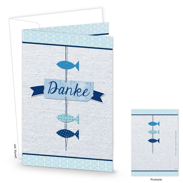 Geschenkaufkleber lang - 7,2 x 21 cm - Text Dankeschön weiß schwarz Tischdekoration Banderolen 25 Stück