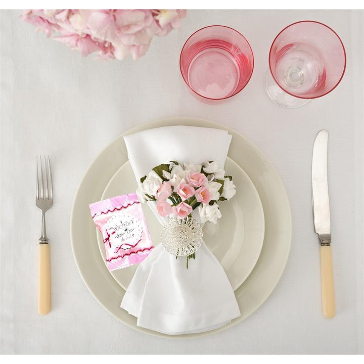Fruchtgummi Tütchen Schön, dass du da bist rosa pink als Give-Away Tischdeko - Foto 4