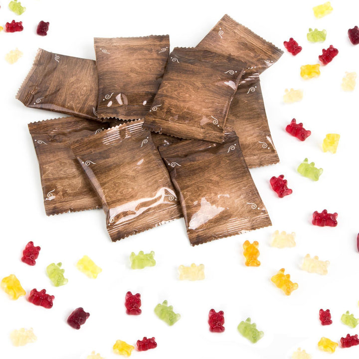 Gummibärchen Tüten Holzoptik zum Beschriften & Bekleben als Tischdeko Give-Away Gastgeschenk - Foto 3