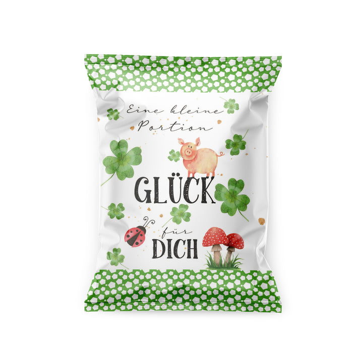 Fruchtgummi Give-Aways Eine Portion Glück Gastgeschenk 7 x 9 cm 50 Stück