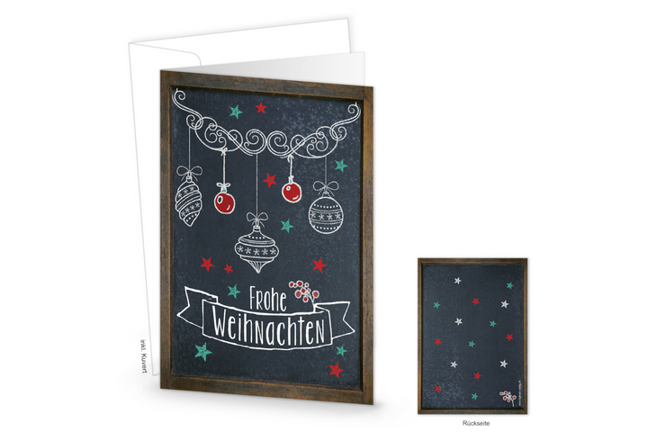 Weihnachtskarten mit Umschlag Set DIN A6 Frohe Weihnachten 100 Stück