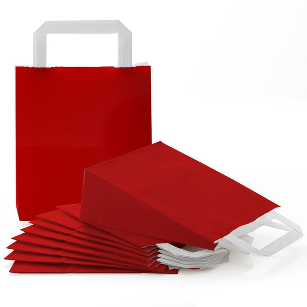 Papiertasche mit Boden & Henkel dunkelrot 18 x 22 x 8 cm 50 Stück