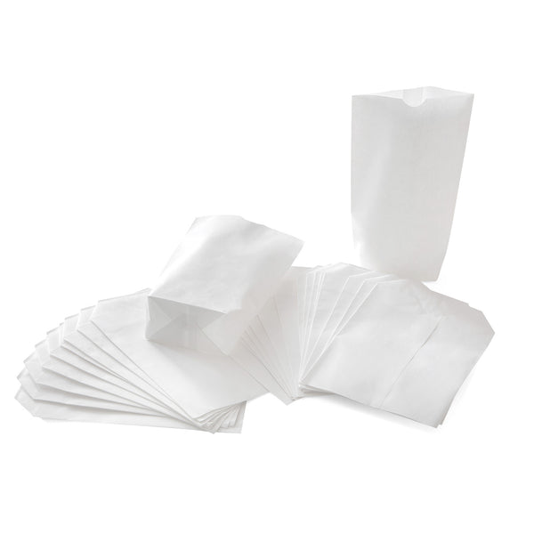 Weiße Papiertüte mit Boden (16,5 x 26 x 6,6 cm) 100 Stück