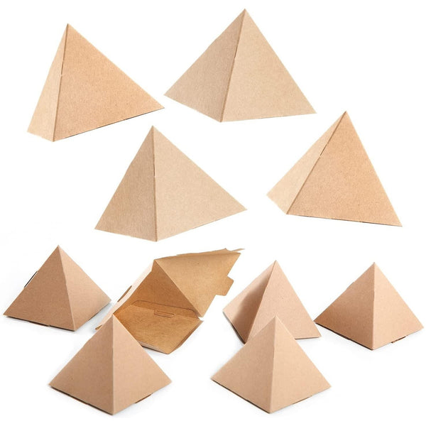 Mini Geschenkboxen aus Kraftpapier braun in Pyramiden-Form - Foto 1