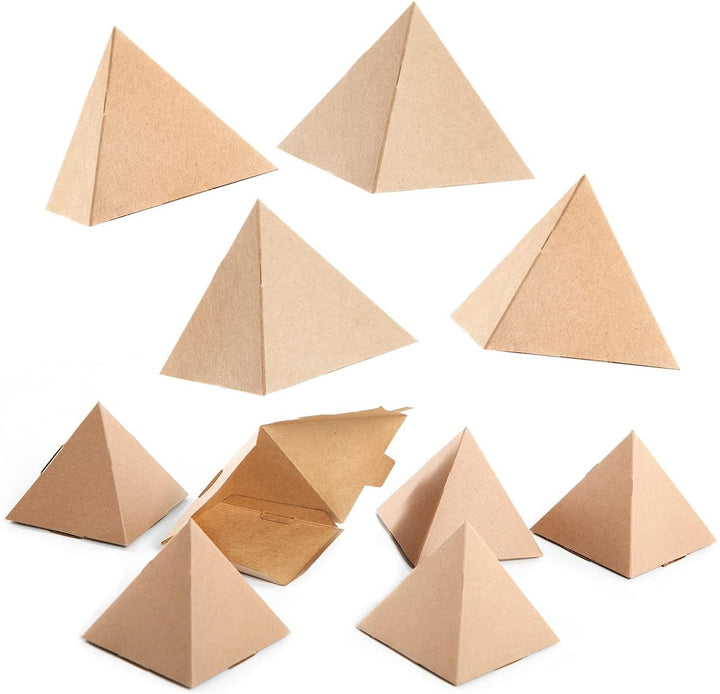 Mini Geschenkboxen aus Kraftpapier braun in Pyramiden-Form 50 Stück