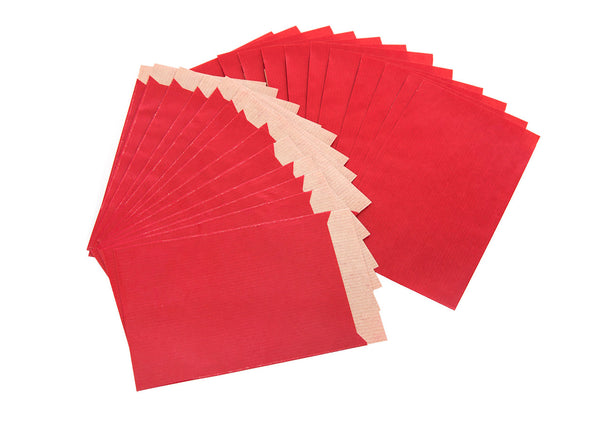 Rote Papierbeutel (9,5 x 14 cm) - zum Einpacken von give-aways Schmuck 100 Stück