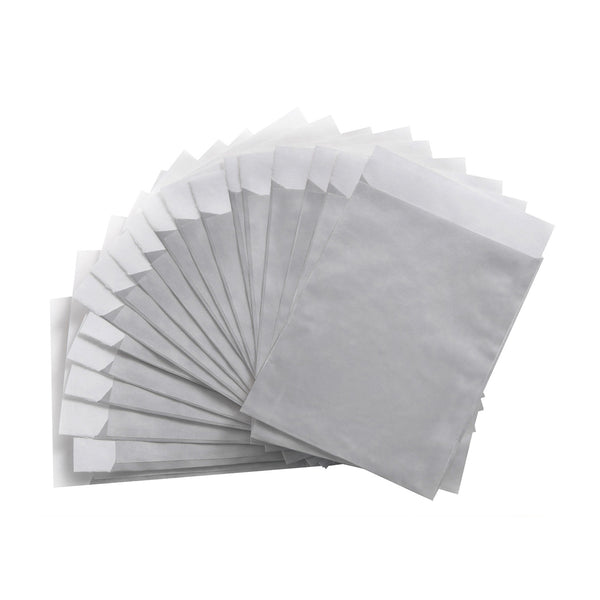 Silberfarbene Papierbeutel (9,5 x 14 cm) - Verpackung für kleine Geschenke 50 Stück