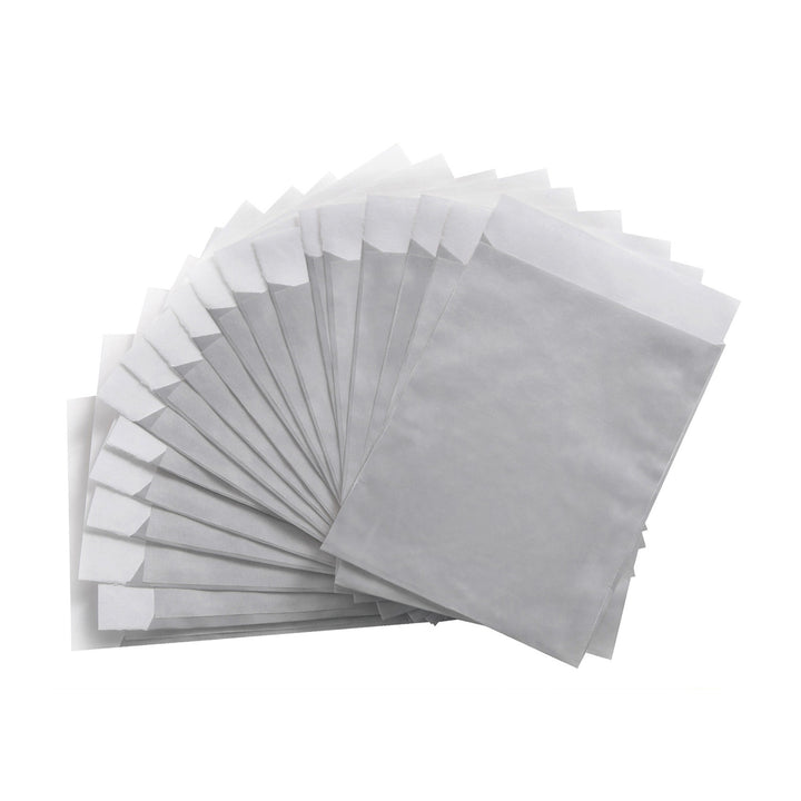 Silberfarbene Papierbeutel (13 x 18 cm) 100 Stück