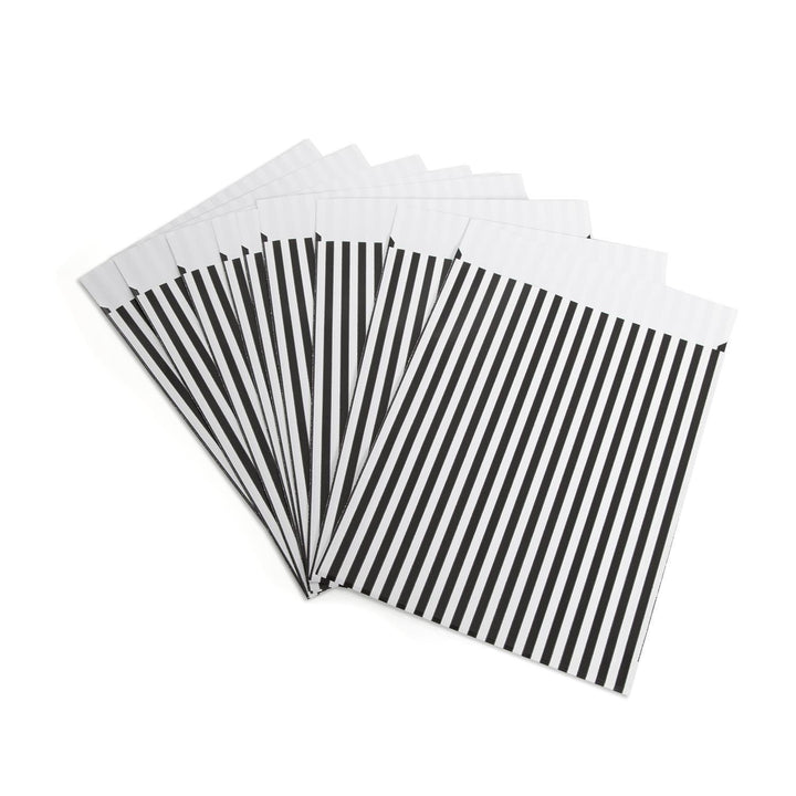 Papierbeutel schwarz weiß gestreift 13 x 18 cm für kleine Geschenke 50 Stück