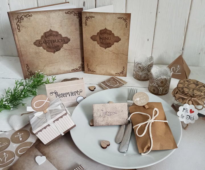 Wunderbare Weihnachten Weihnachtsbanderole 5 x 14,8 cm weiß beige 25 Stück