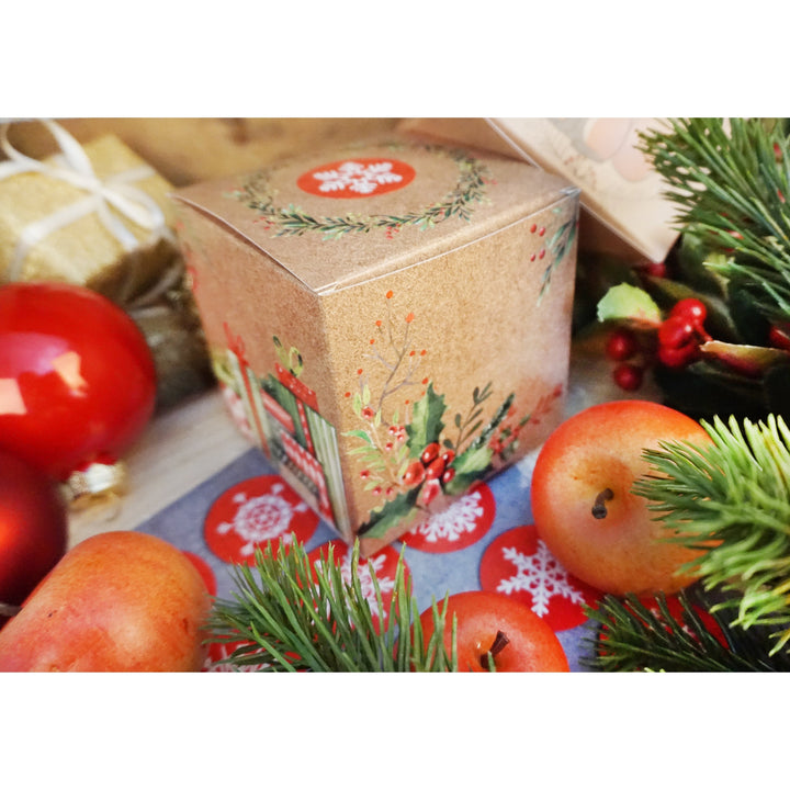 Schneeflocken Sticker rot weiß Ø 4 cm - Foto 4