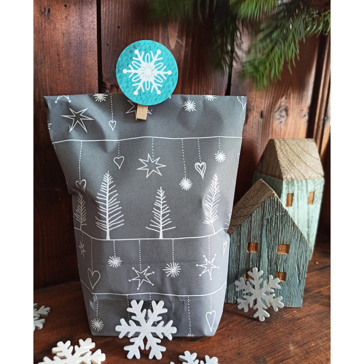 Schneeflocken Sticker türkis weiß 4 cm Winter Aufkleber - Foto 4