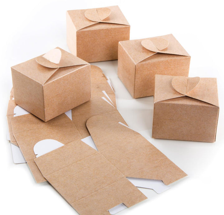Kleine Geschenkbox in 8 x 6,5 x 5,5 cm braun - Kraftpapier-Optik - zum Befüllen und Verpacken 10 Stück