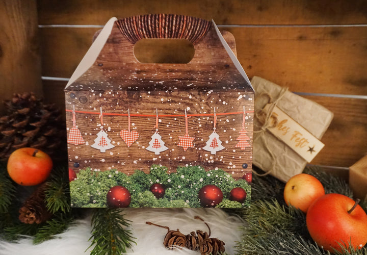Kleine flache Schachtel in 15 x 10,3 x 3 cm Holzoptik weiß grau - für Geschenke und give-aways 100 Stück